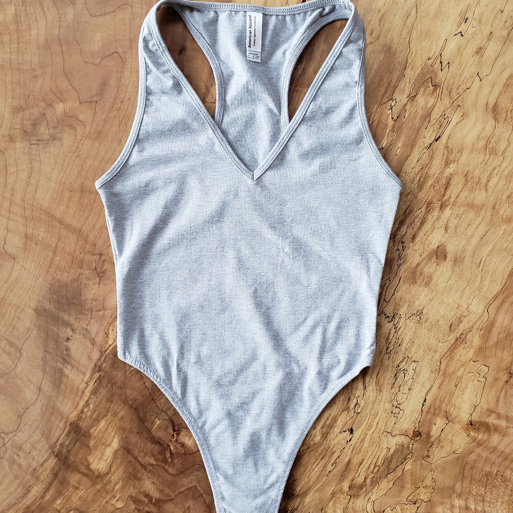 NWOT American Apparel Gray V-neck Bodysuit